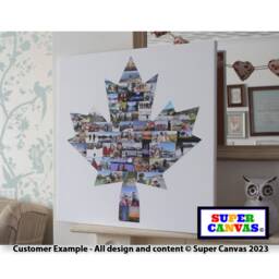 Canada Toronto Maple Leaf Map Family Holiday Travel Personalised Shape Photo Collage Framed Canvas Print Unique Christmas Birthday Gift - thumbnail 2