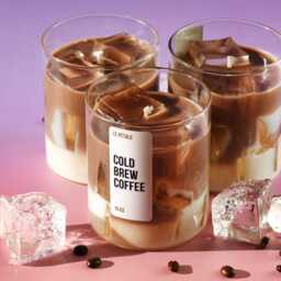 Iced Latte Coffee Candle - Handmade Soy Wax, Gel Ice Cubes - 15 Oz - thumbnail 3