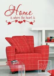Vinyl Lettering Wall Decal, Home Is Where The Heart Quotes Decor Decals - thumbnail 2