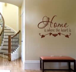 Vinyl Lettering Wall Decal, Home Is Where The Heart Quotes Decor Decals - thumbnail 3