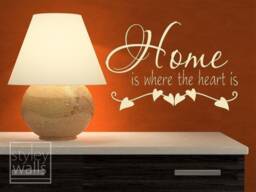 Vinyl Lettering Wall Decal, Home Is Where The Heart Quotes Decor Decals - thumbnail 1