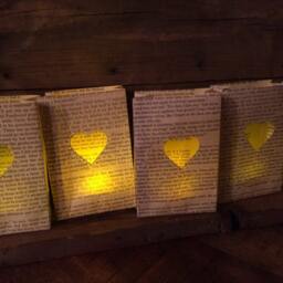 Mini Heart Luminaries, Book Wedding, Love Story, Decor, Paper Lanterns, Party, Wedding Theme Weddings - thumbnail 3