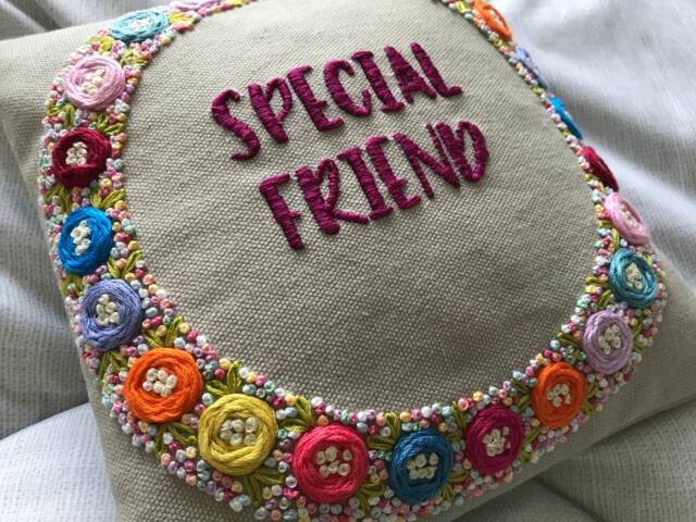 Mother's Day Gift, Mum Embroidered Cushion, Personalised Special Friend - image 1