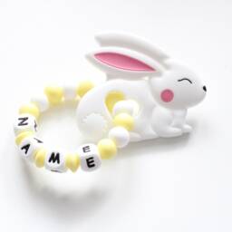 Personalised Bunny Toy, Easter Silicone Sensory Baby Gift - thumbnail 3