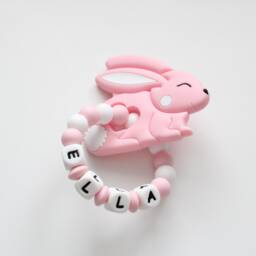 Personalised Bunny Toy, Easter Silicone Sensory Baby Gift - thumbnail 2
