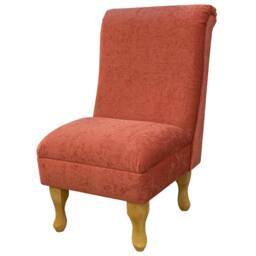 Copper Orange Handmade Bedroom Chair - Luxury Accent Pimlico Crush Fabric British Bespoke Made