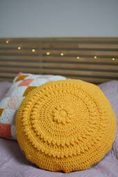 Round Boho Pillow, Decorative Crochet Pillow Cover, Adoring Livingroom Decor Ideas