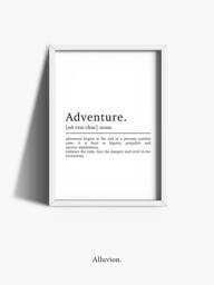 Adventure Definition Print - Home D??cor Bedroom Poster Inspirational Quotes Prints Travel Office Wall Art - thumbnail 1