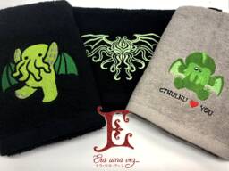 Cthulhu Inspired Embroidered Towels - thumbnail 1