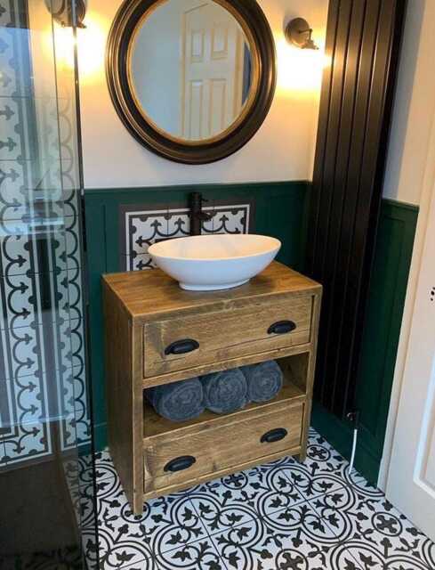 Wallington Reclaimed Wood Rustic Bathroom Vanity Unit - image 1