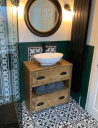 Wallington Reclaimed Wood Rustic Bathroom Vanity Unit - thumbnail 1