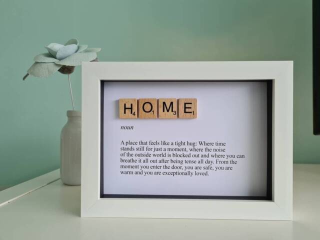 New Home Gift, Housewarming Gift, Home, Artwork, Home Quote, Scrabble Tile Gift For New Homeowner First Friend - image 1