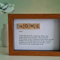 New Home Gift, Housewarming Gift, Home, Artwork, Home Quote, Scrabble Tile Gift For New Homeowner First Friend - thumbnail 2
