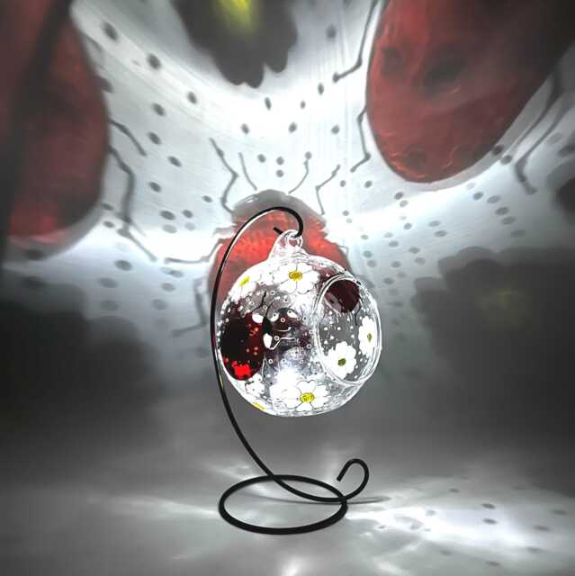 Hand Painted Ladybug & Daisy Glass Candle Holder Good Luck Gift - image 1