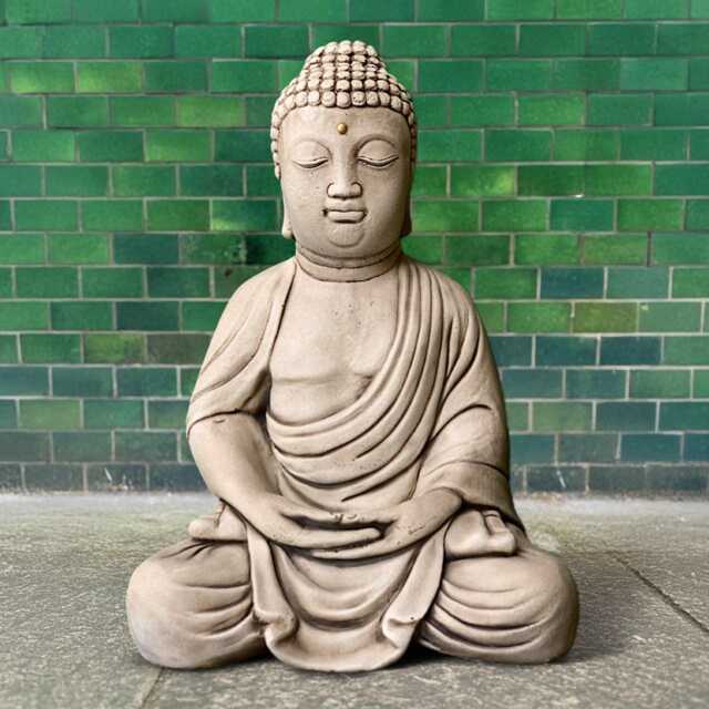 stone Buddha Sculpture Concrete Guardian Figure Outdoor Sitting Decoration Zen Garden Ornament Buddha Lover Gift Japanese Art - image 1