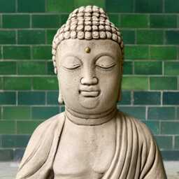 stone Buddha Sculpture Concrete Guardian Figure Outdoor Sitting Decoration Zen Garden Ornament Buddha Lover Gift Japanese Art - thumbnail 2