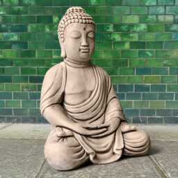 stone Buddha Sculpture Concrete Guardian Figure Outdoor Sitting Decoration Zen Garden Ornament Buddha Lover Gift Japanese Art - thumbnail 3