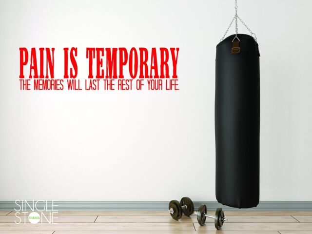 Gym & Fitness Wall Decals Pain Is Temporary - Vinyl Wall Words Custom Home Decor - image 1