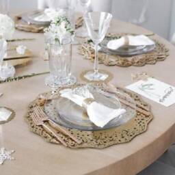 Celestial Gold Dining Set Charger/Placemat, Napkin Ring & Coaster - Ariana Ost - thumbnail 2