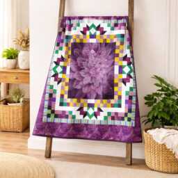 Twilight Blossom Quilt Pattern - Floral Patchwork Throw - Digital PDF Download - thumbnail 3