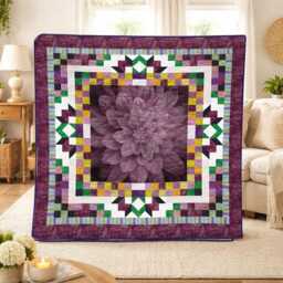 Twilight Blossom Quilt Pattern - Floral Patchwork Throw - Digital PDF Download - thumbnail 4