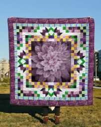Twilight Blossom Quilt Pattern - Floral Patchwork Throw - Digital PDF Download