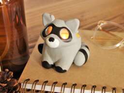 Raccoon Candle Holder - Tealight Ceramic Animal Cute Gift