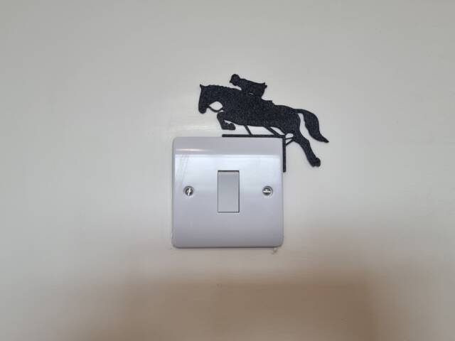 Horse Jumping Light Switch Decoration - Riding Decor/Wall Art Plug Socket Jockey Racing Show Gift For Rider - image 1