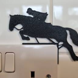 Horse Jumping Light Switch Decoration - Riding Decor/Wall Art Plug Socket Jockey Racing Show Gift For Rider - thumbnail 3