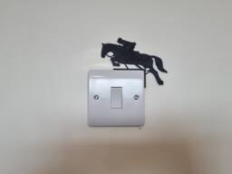 Horse Jumping Light Switch Decoration - Riding Decor/Wall Art Plug Socket Jockey Racing Show Gift For Rider - thumbnail 1