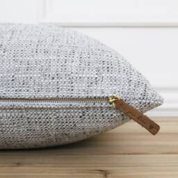 Gray Outdoor Pillow Cover Grey Tweed Indoor Cushion Textured Throw Covers Sunbrella - Brody - thumbnail 2