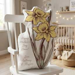 Personalized Birth Month Flower Pillow, Floral Pillows, Mothers Day Gift, Grandkid Name Grandma Garden Pillow - thumbnail 3