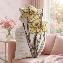 Personalized Birth Month Flower Pillow, Floral Pillows, Mothers Day Gift, Grandkid Name Grandma Garden Pillow - thumbnail 2