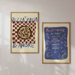 Poster Ristorante, Italian Restaurant Illustration/Art Print Dolce Vita Italy, Kitchen, Food, Art, Maritime - thumbnail 3