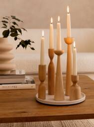 Maple Candle Holder Deluxe Gift Set Scandinavian Handturned Minimalist Wood Candlestick Holder Modern Hygge Wedding Mother's Day - thumbnail 1
