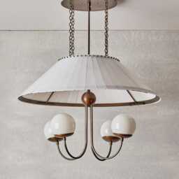 1950S Mid-Century Modern Brass Pendant Chandelier - Italian Sputnik Style Ceiling Light Fixture - thumbnail 3