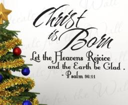 Psalms 96 Christ Born Christmas Religious God Christian Bible Vinyl Large Wall Decal Quote Sticker Lettering Art Decor Decoration C20 - thumbnail 1