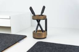 Minimal Pen Stand, Stand Wood, Wood Cup, Pencil Organizer, Home Office Gift - Modern Made in Canada Single Holder