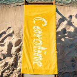 Personalized Name Beach Towel, Oversized Custom Monogram Pool Signature Towel For Kids, Vacation Gift, Picnic - thumbnail 3