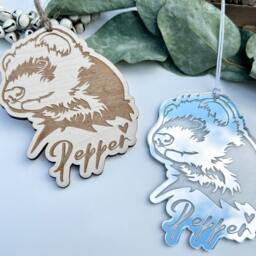 Personalised Ferret Christmas Decoration, Custom Ornament, Ferret Bauble, Lover Gift, Keepsake - thumbnail 2