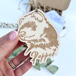 Personalised Ferret Christmas Decoration, Custom Ornament, Ferret Bauble, Lover Gift, Keepsake - thumbnail 1