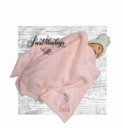 Personalised Embroidered Peter Rabbit Baby Waffle Blankets 90cm 5 Colors Super Soft - thumbnail 1