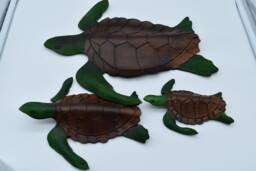 Leather Sea Turtle Wall Hanging - 3D Art - thumbnail 1