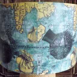 Sea Chart Lampshade, Sir Puffer Fish, Nautical, Maps, Free Gift, Fatta Da Mamma - thumbnail 3