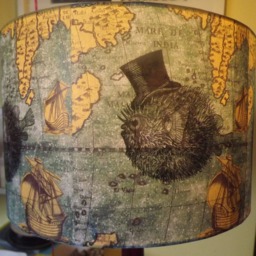 Sea Chart Lampshade, Sir Puffer Fish, Nautical, Maps, Free Gift, Fatta Da Mamma - thumbnail 4