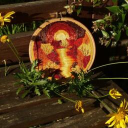 Sweetness Of Autumn Embroidered Hoop Art, Embroidery Hoop, Finished Embroidery, Spring Decor, Wall Hanging, Home Art - thumbnail 3