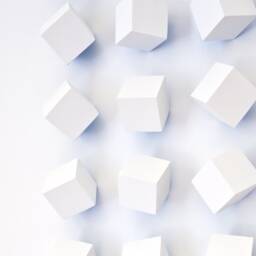 Modern Wall Art Sculpture Block Geometric Minimalist Grid Pattern White With Blue Color Reflection Rotatable Blocks Changeable Pattern - thumbnail 3