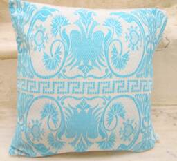 Traditional Woven Cushion Cover Greek Meander Bird Design - thumbnail 1