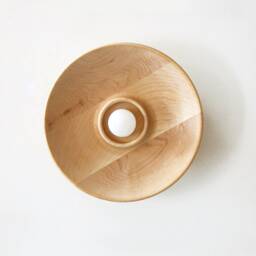 Maple Dish Sconce Light Wood Fixture Lamp Flush Mount Lighting Vanity Lights Bathroom Wall Kitchen - thumbnail 2
