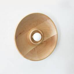 Maple Dish Sconce Light Wood Fixture Lamp Flush Mount Lighting Vanity Lights Bathroom Wall Kitchen - thumbnail 4